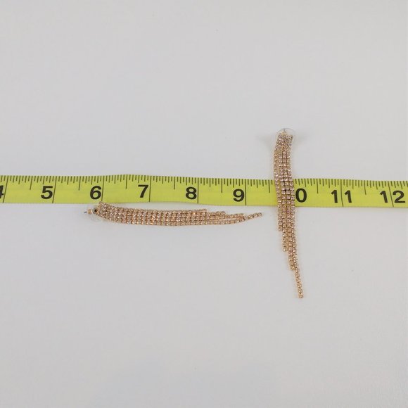 Betsey Johnson Goldtone Crystal Cascading Earrings - Picture 4 of 5